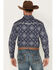 Image #4 - Cowboy Hardware Men's Bandana Print Long Sleeve Pearl Snap Western Shirt, Navy, hi-res