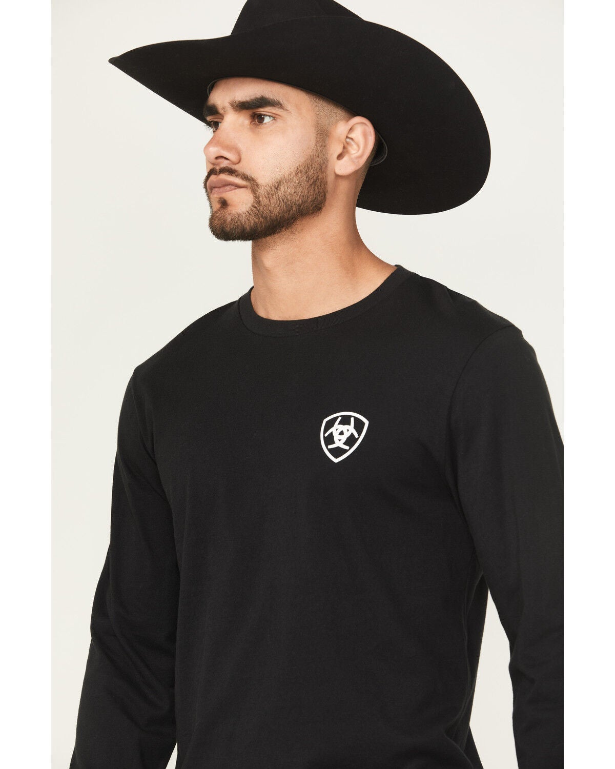 Image #3 - Ariat Men's Boot Barn Exclusive Logo Long Sleeve T-Shirt, Black, hi-res