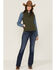 Image #3 - RANK 45® Women's Southwestern Print Softshell Riding Vest, Olive, hi-res