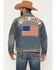 Image #1 - Cody James Men's Medium Wash Americana Patch Button-Down Stretch Denim Jacket, Medium Wash, hi-res