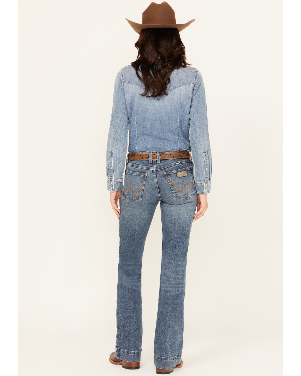 Image #3 - Wrangler Retro Women's Medium Wash Iris Mid Rise Trouser Stretch Denim Jeans, Medium Wash, hi-res