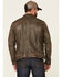 Image #4 - Mauritius Leather Men's Geoff Zip-Front Distressed Trucker Leather Jacket, Brown, hi-res