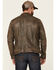 Image #4 - Mauritius Leather Men's Geoff Zip-Front Distressed Trucker Leather Jacket , Brown, hi-res