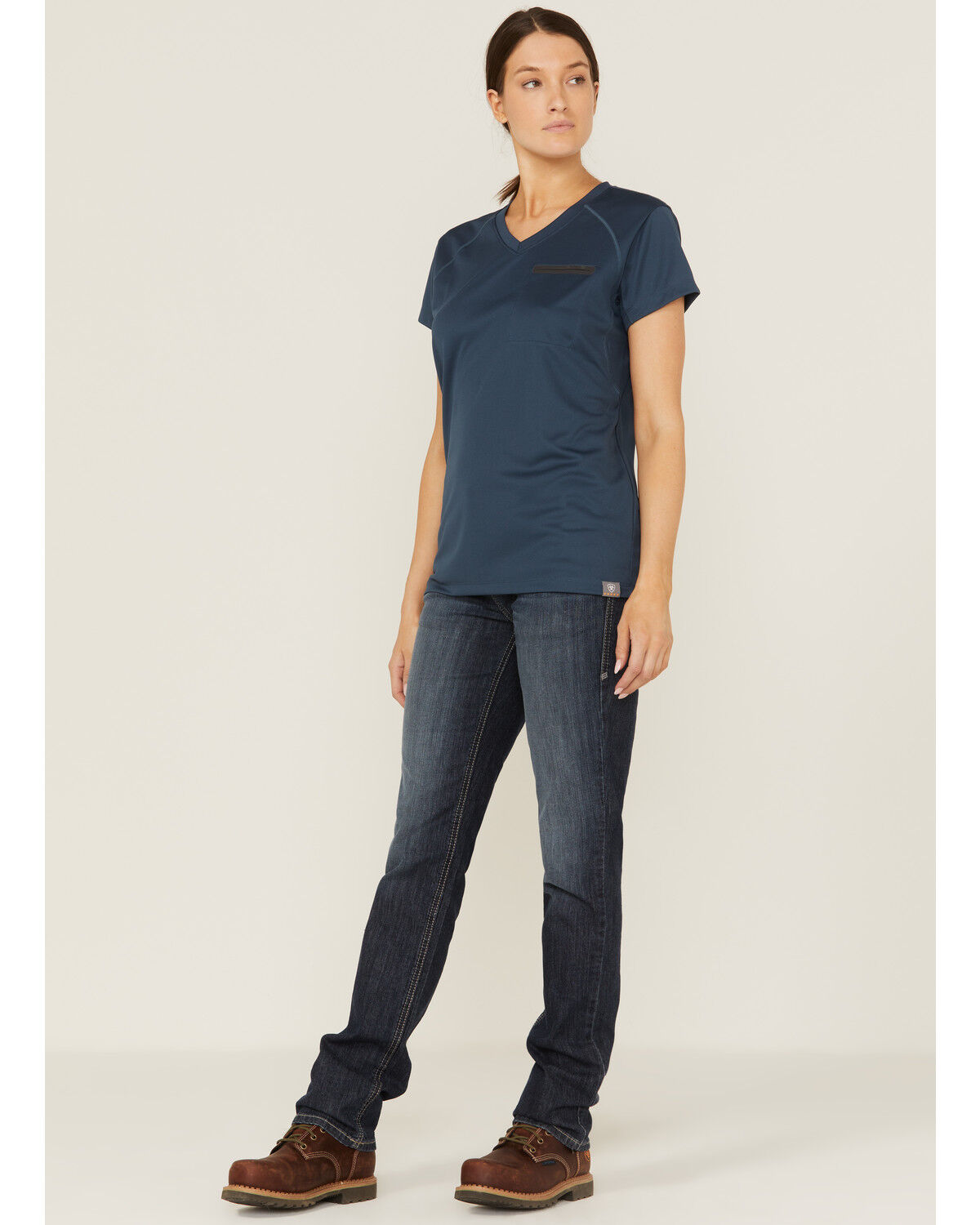 Image #2 - Ariat Women's Rebar Blue Polartec Elite All-Season Short Sleeve Work T-Shirt, Blue, hi-res