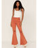 Image #1 - Sneak Peek Women's High Rise Distressed Flare Jeans, Brandy Brown, hi-res
