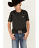 Ariat Boys' Charcoal Charger Vertical Flag Graphic Short Sleeve T-Shirt , Charcoal, hi-res