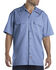 Dickies Men's Solid Short Sleeve Folded Work Shirt, Blue, hi-res