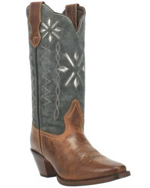 Laredo Women's Passion Flower Western Boots - Snip Toe, Cognac, hi-res