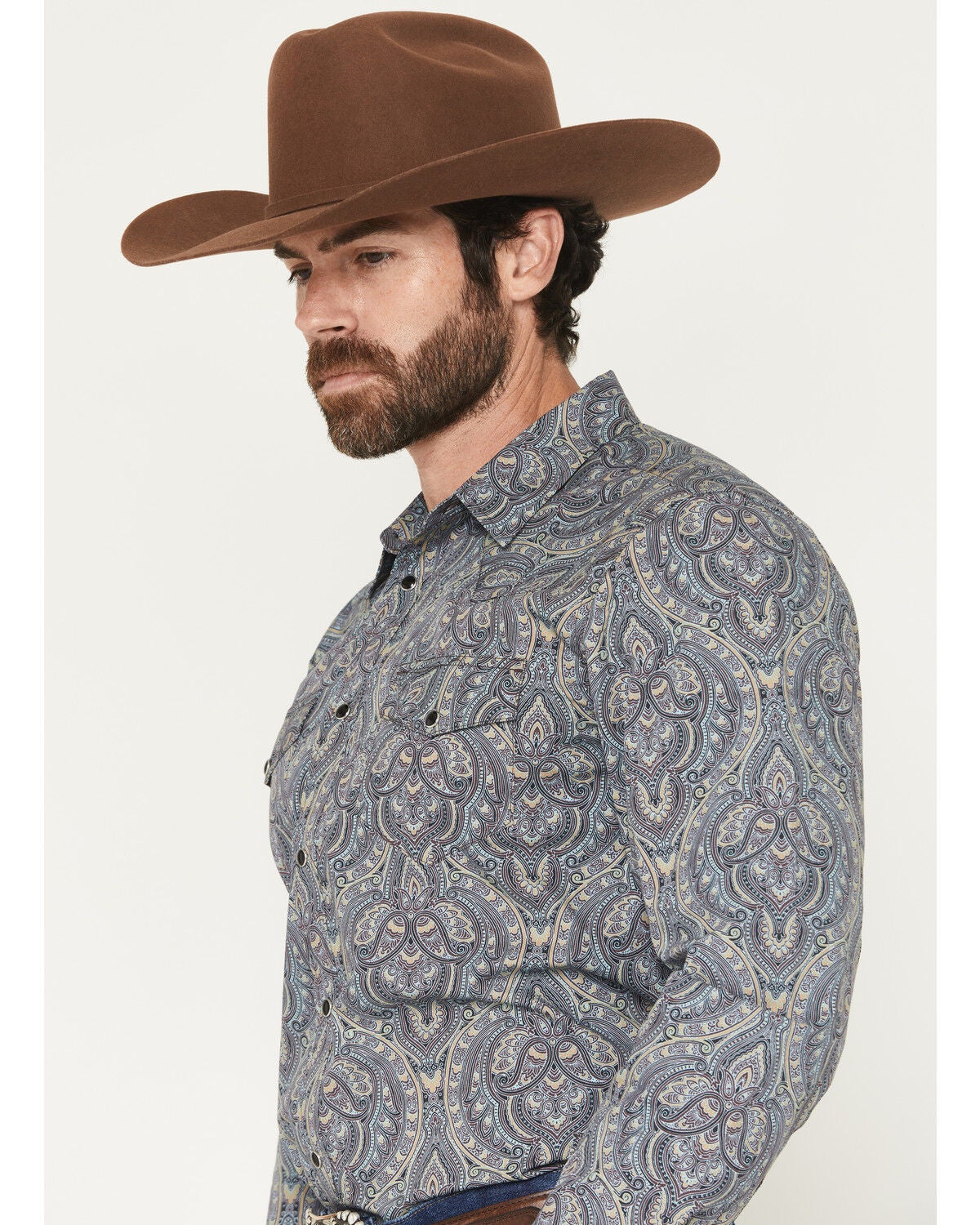 Image #2 - Gibson Trading Co Men's Paisley Power Paisley Print Long Sleeve Snap Western Shirt, Multi, hi-res