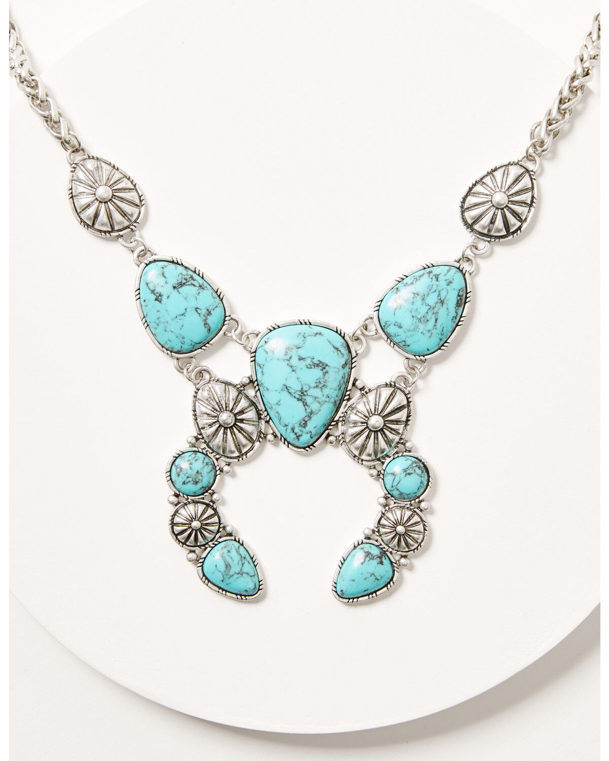 Image #1 - Idyllwind Women's Patomic Statement Squash Blossom Necklace, Silver, hi-res