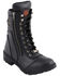 Milwaukee Leather Women's Black Moto Zipper Boots - Soft Toe, Black, hi-res