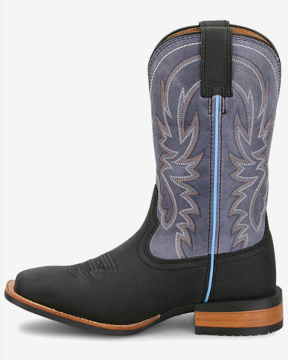 Image #3 - Justin Women's Outlaw Ryley Performance Western Boots - Broad Square Toe, Black/purple, hi-res
