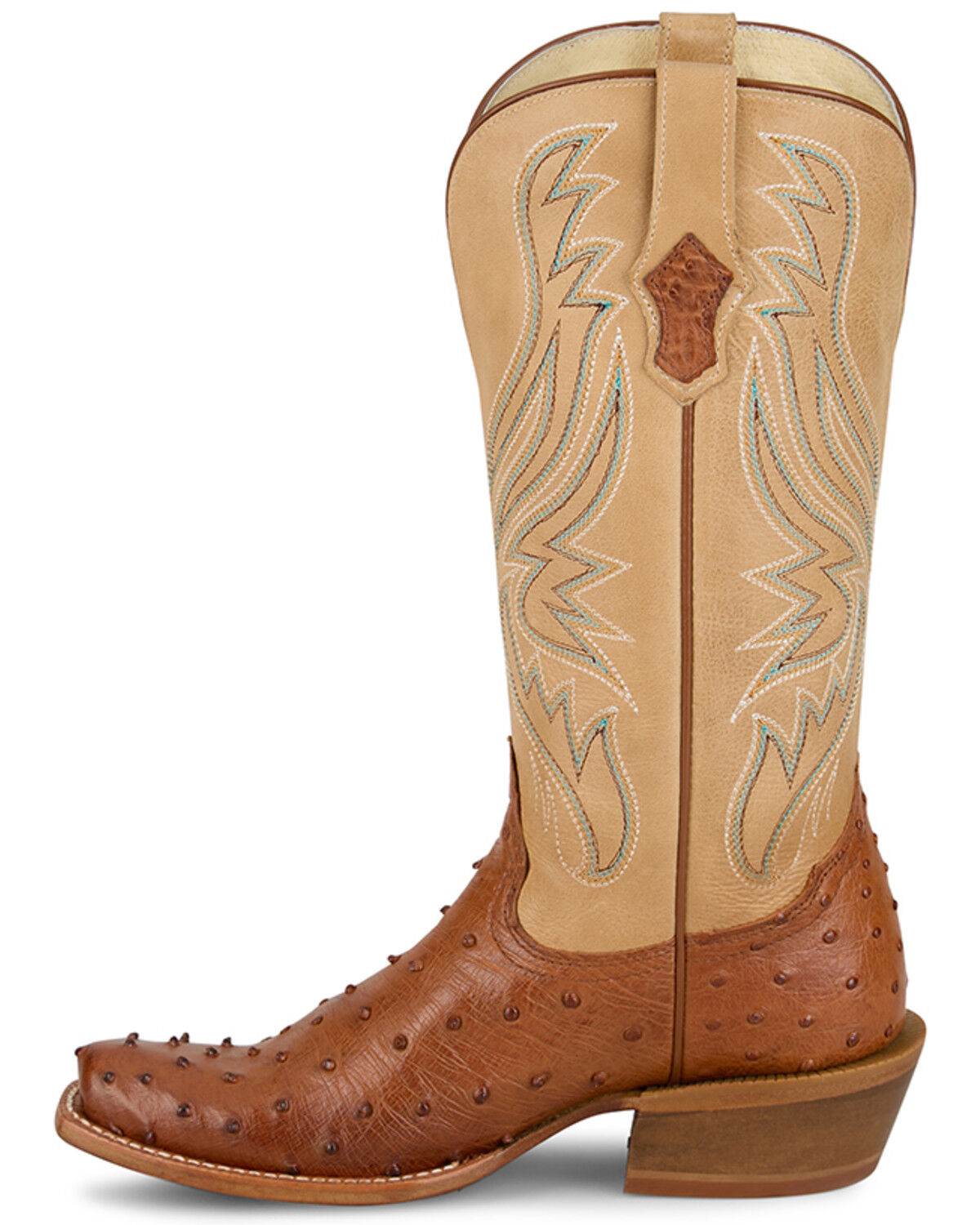 Image #3 - Tony Lama Women's Zaire Exotic Full Quill Ostrich Western Boots - Square Toe, Cognac, hi-res