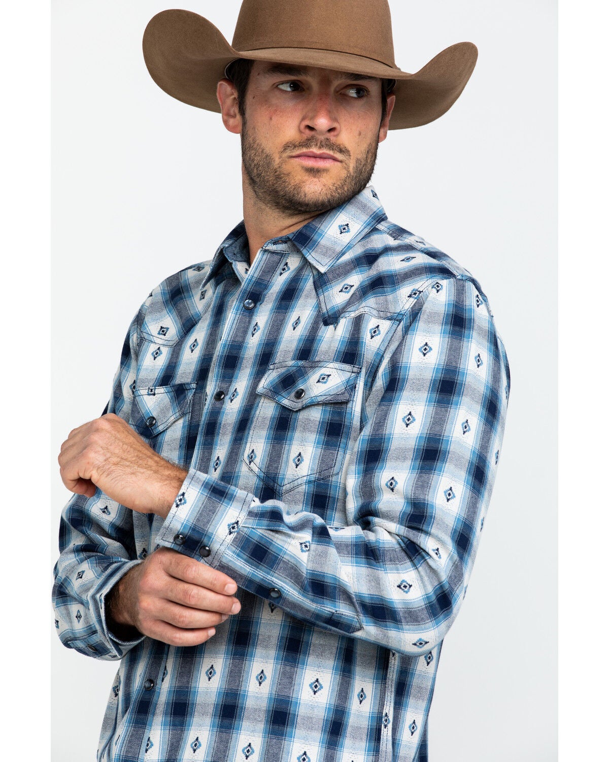 Cody James Men's TBA Name Plaid Long 