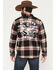 Image #1 - Howitzer Men's Boot Barn Exclusive American Patriot Plaid Print Long Sleeve Button-Down Flannel Shirt, Black, hi-res