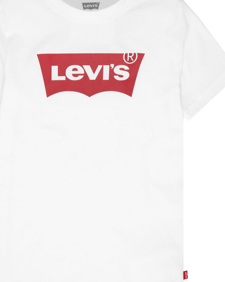 Levi's Boys' White Batwing Logo Short Sleeve T-Shirt , White, hi-res