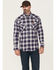 Image #1 - Wrangler Men's FR Plaid Print Long Sleeve Button-Down Work Shirt, Navy, hi-res