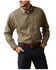 Image #1 - Ariat Men's FR Air Inherent Long Sleeve Button Down Work Shirt - Big & Tall, Tan, hi-res