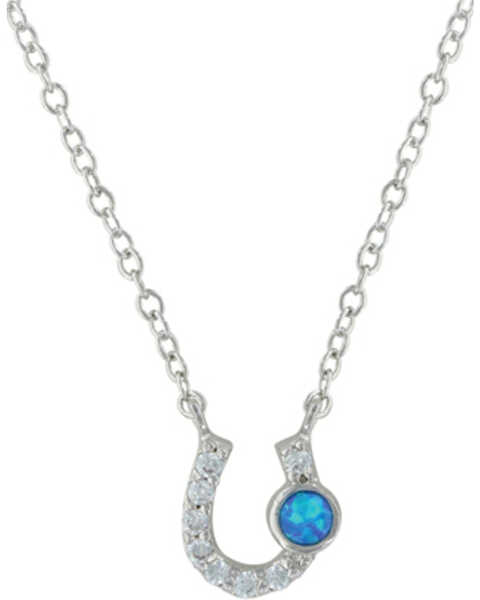 Image #1 - Montana Silversmiths Women's Silver Lightfoot Horseshoe Necklace , Silver, hi-res