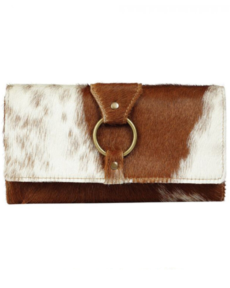 Myra Bag Women's Cowhide Wallet, Brown, hi-res