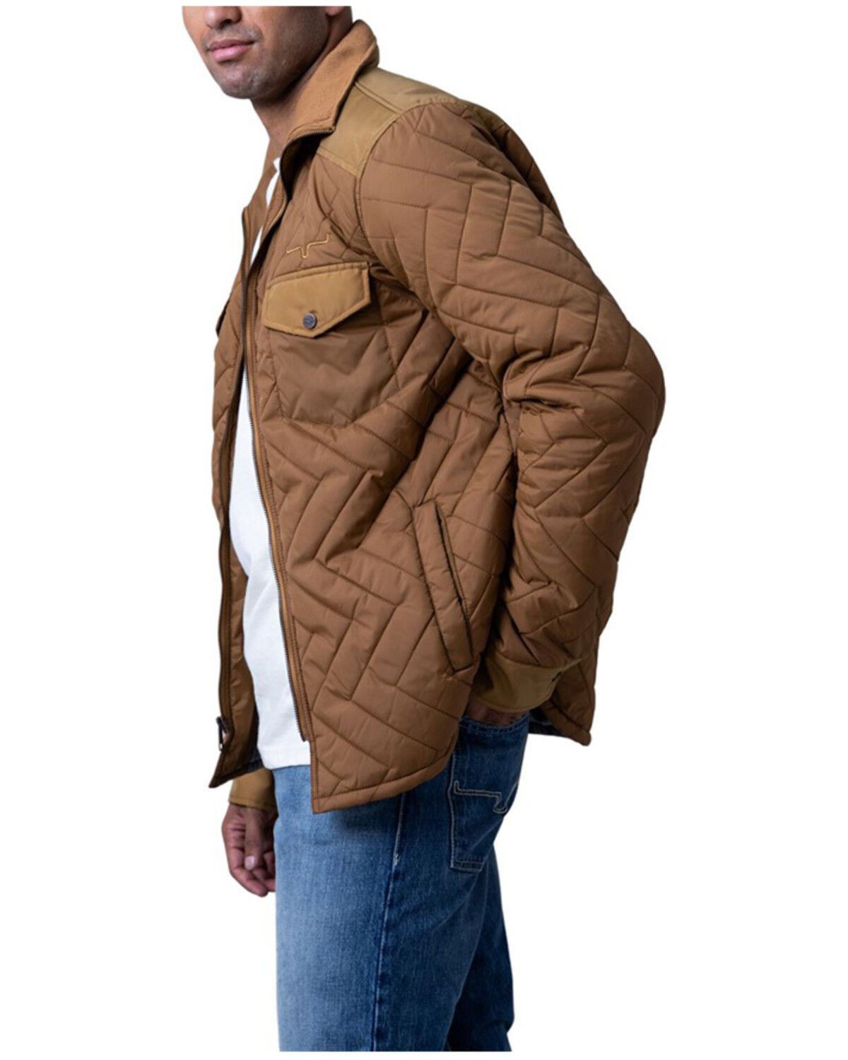 Image #2 - Kimes Ranch Men's Skink Quilted Zip-Up Jacket, Camel, hi-res