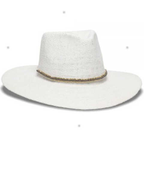 Physician Endorsed Women's Monte Carlo Western Straw Hat, White, hi-res