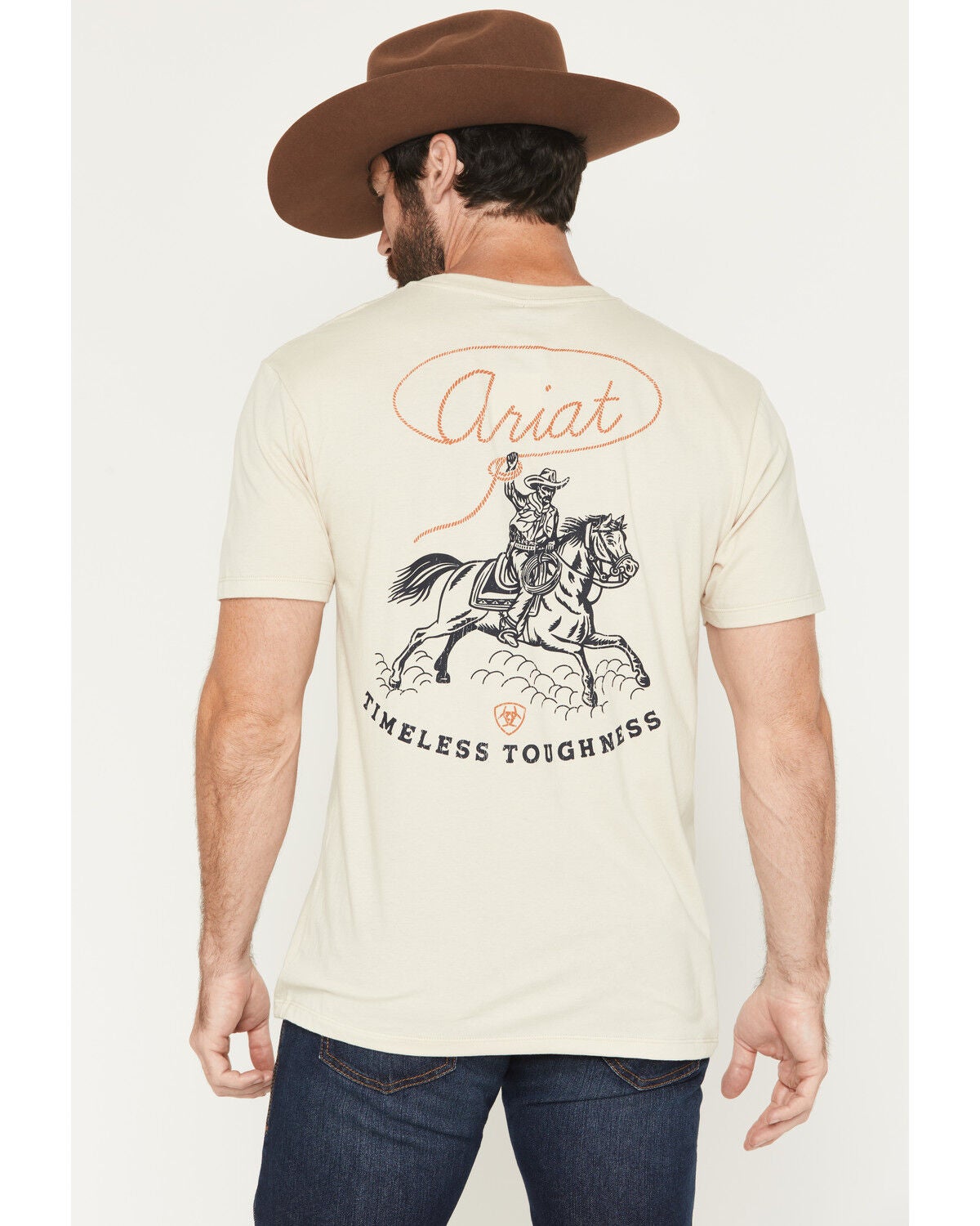 Image #1 - Ariat Men's Ropers Delight Short Sleeve Graphic T-Shirt, Natural, hi-res