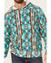 Image #3 - Rock & Roll Denim Men's Southwestern Hooded Sweatshirt, Turquoise, hi-res