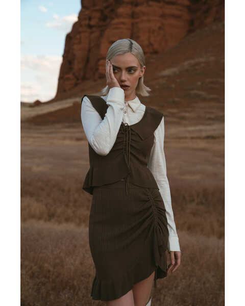 Image #1 - Shyanne Women's Sweater Knit Skirt, Olive, hi-res