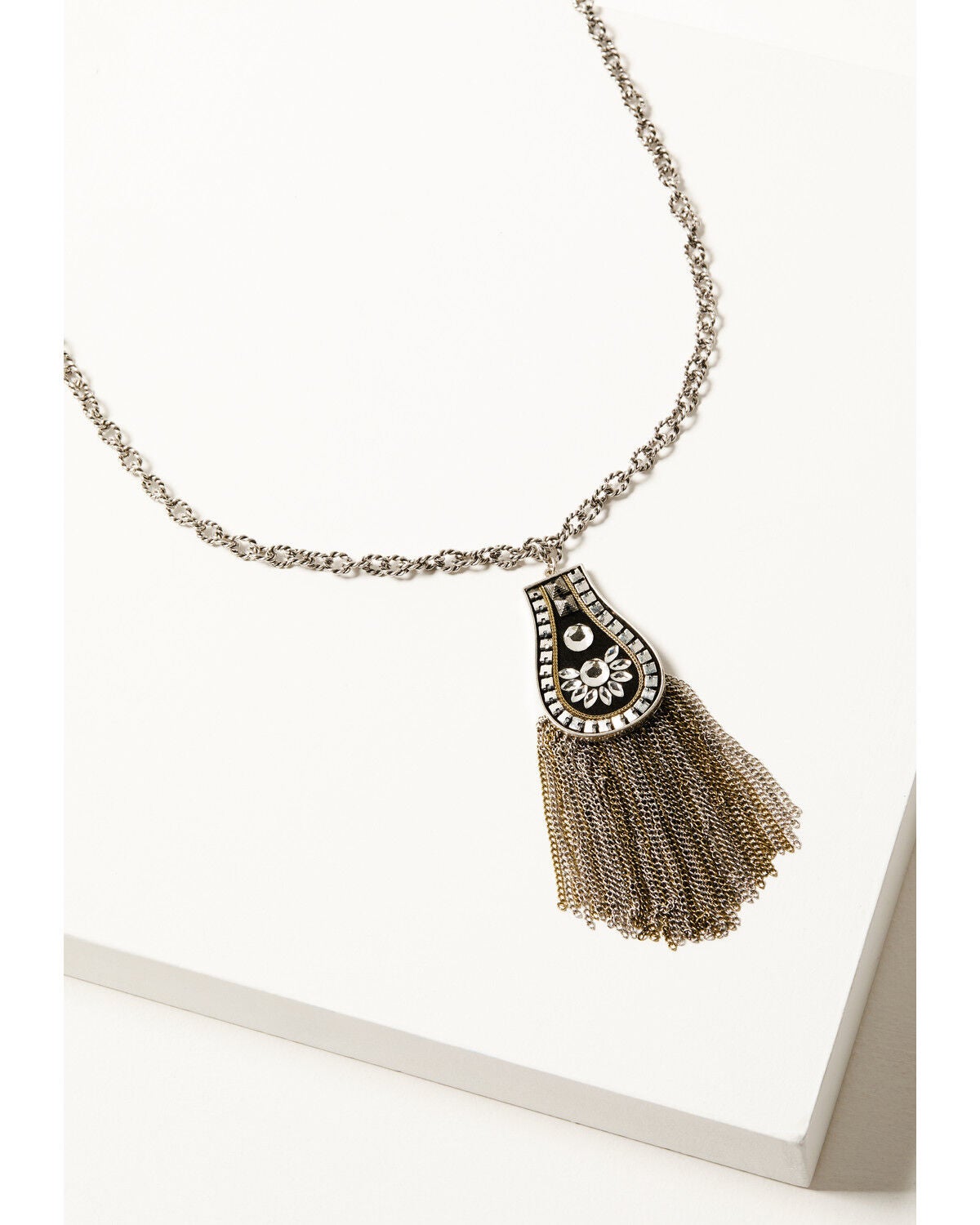 Image #2 - Wonderwest Women's Odette Chain Fringe Necklace, Silver, hi-res