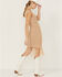 Sadie & Sage Women's Crochet Fringe Midi Dress, Taupe, hi-res