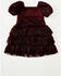 Image #2 - Sugar California Toddler Girls' Lurex Short Puff Sleeve Dress, Burgundy, hi-res