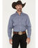 Image #1 - Ariat Men's Wrinkle Free Blaine Geo Print Fitted Long Sleeve Button-Down Western Shirt, Grey, hi-res