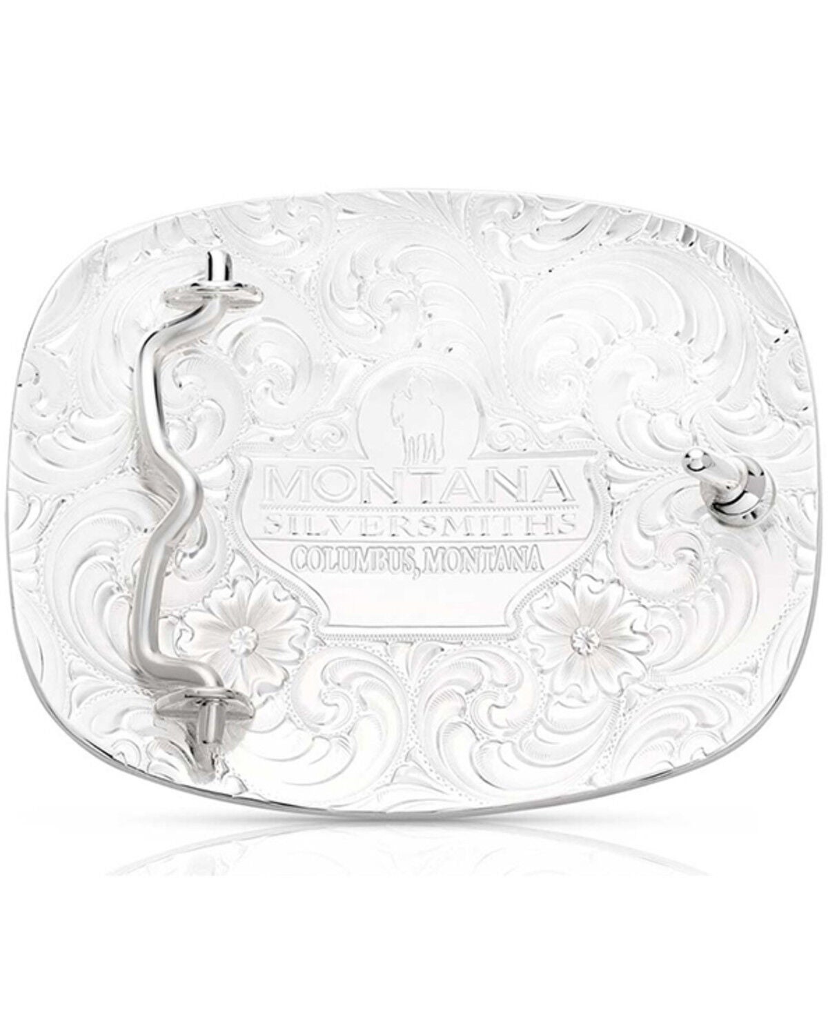 Image #2 - Montana Silversmiths Men's American Made Strength Belt Buckle, Silver, hi-res