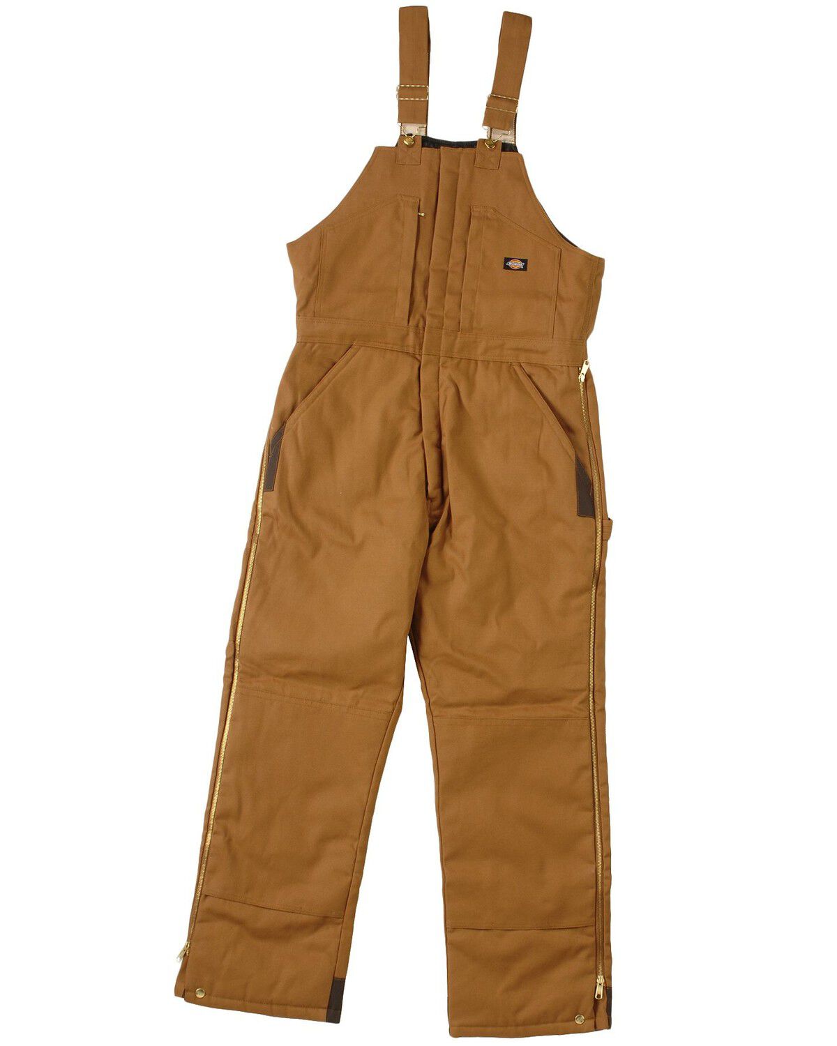 Dickies Men's Duck Insulated Bib Overalls, Brown Duck, hi-res