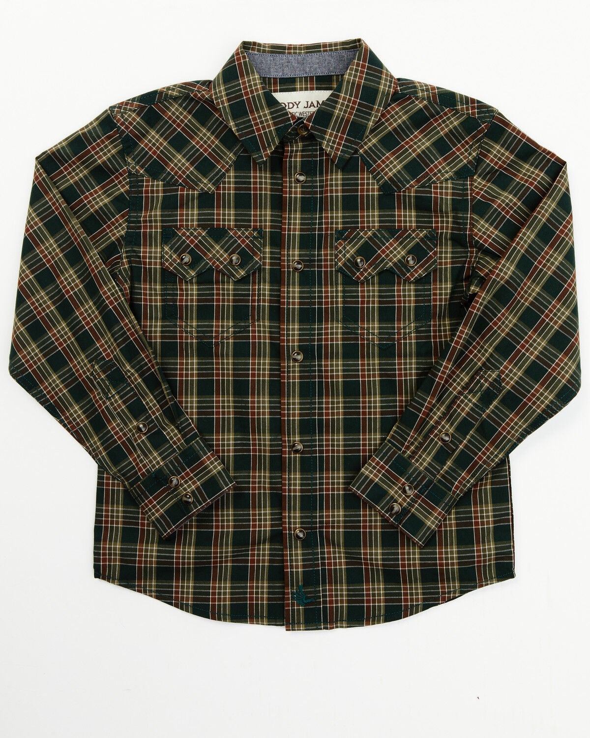 Cody James Toddler Boys' Douglas Fir Plaid Print Long Sleeve Snap Western Shirt - Toddler, Green, hi-res