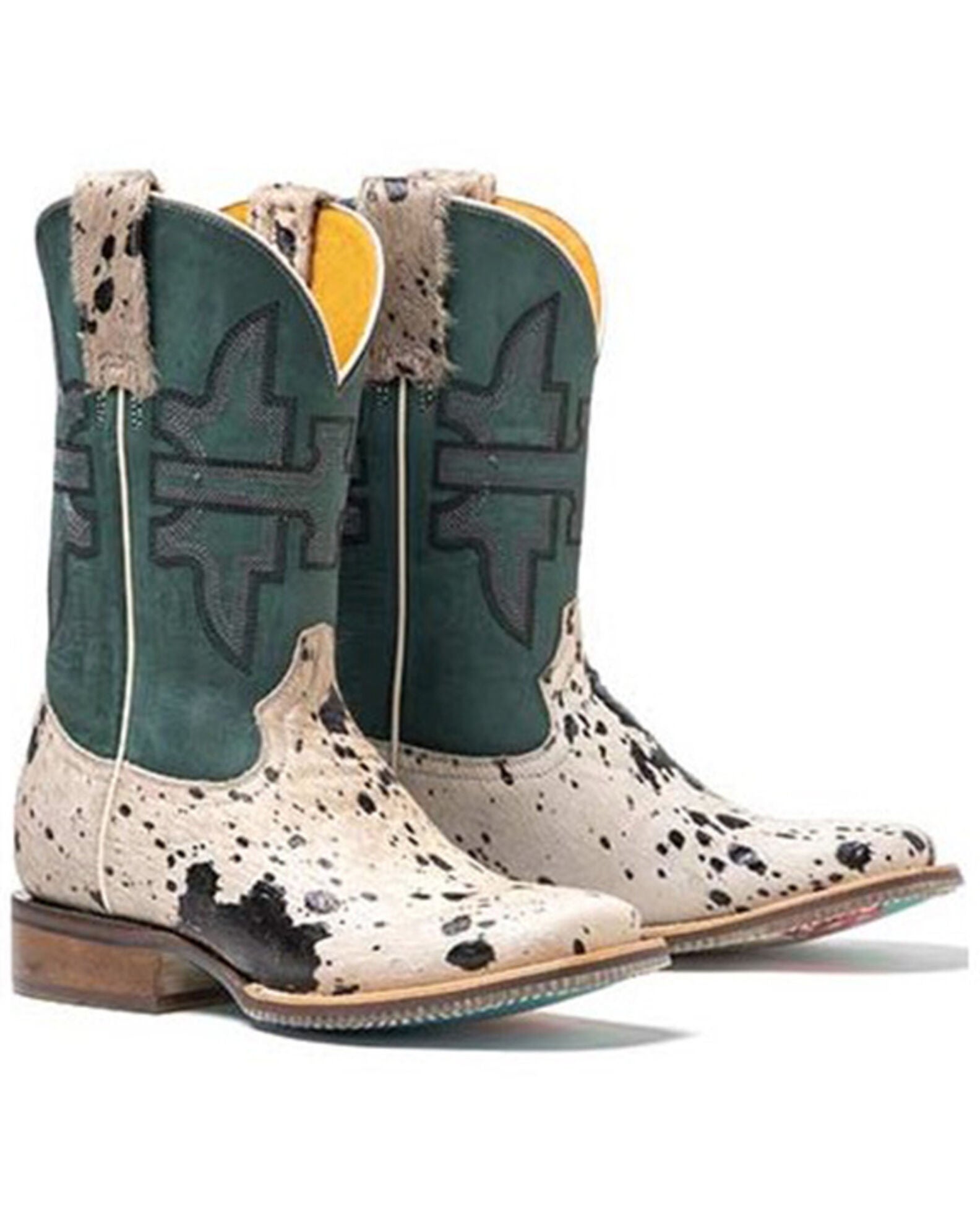 Tin Haul Women's Shaggy Spot Western Boots Broad Square Toe