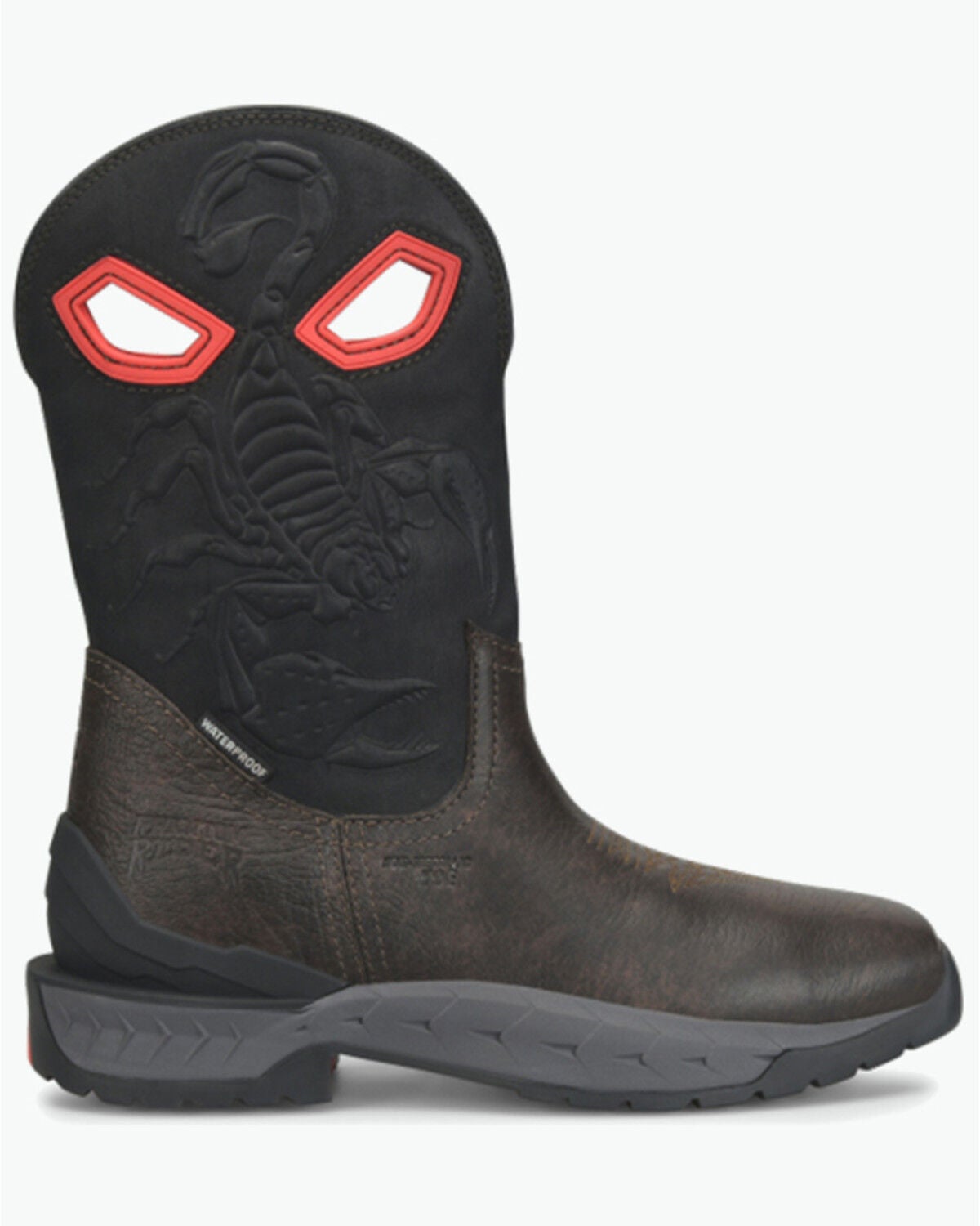 Double H Men's 11" Death Stalker Pull-On Work Boots - Composite Toe, Dark Brown, hi-res