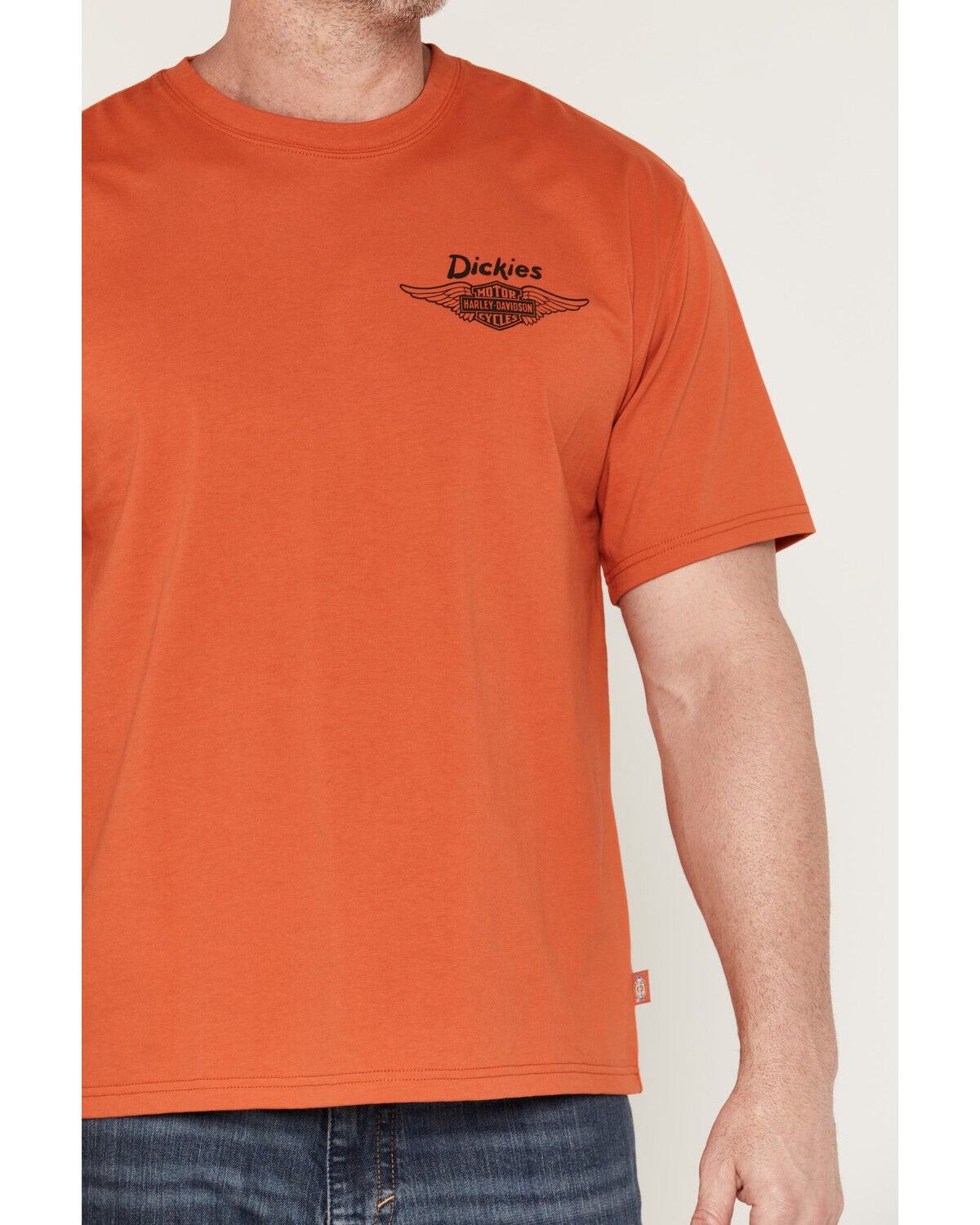 Image #3 - Dickies X Harley Davidson Men's Cowboy Short Sleeve Graphic Tee, Orange, hi-res