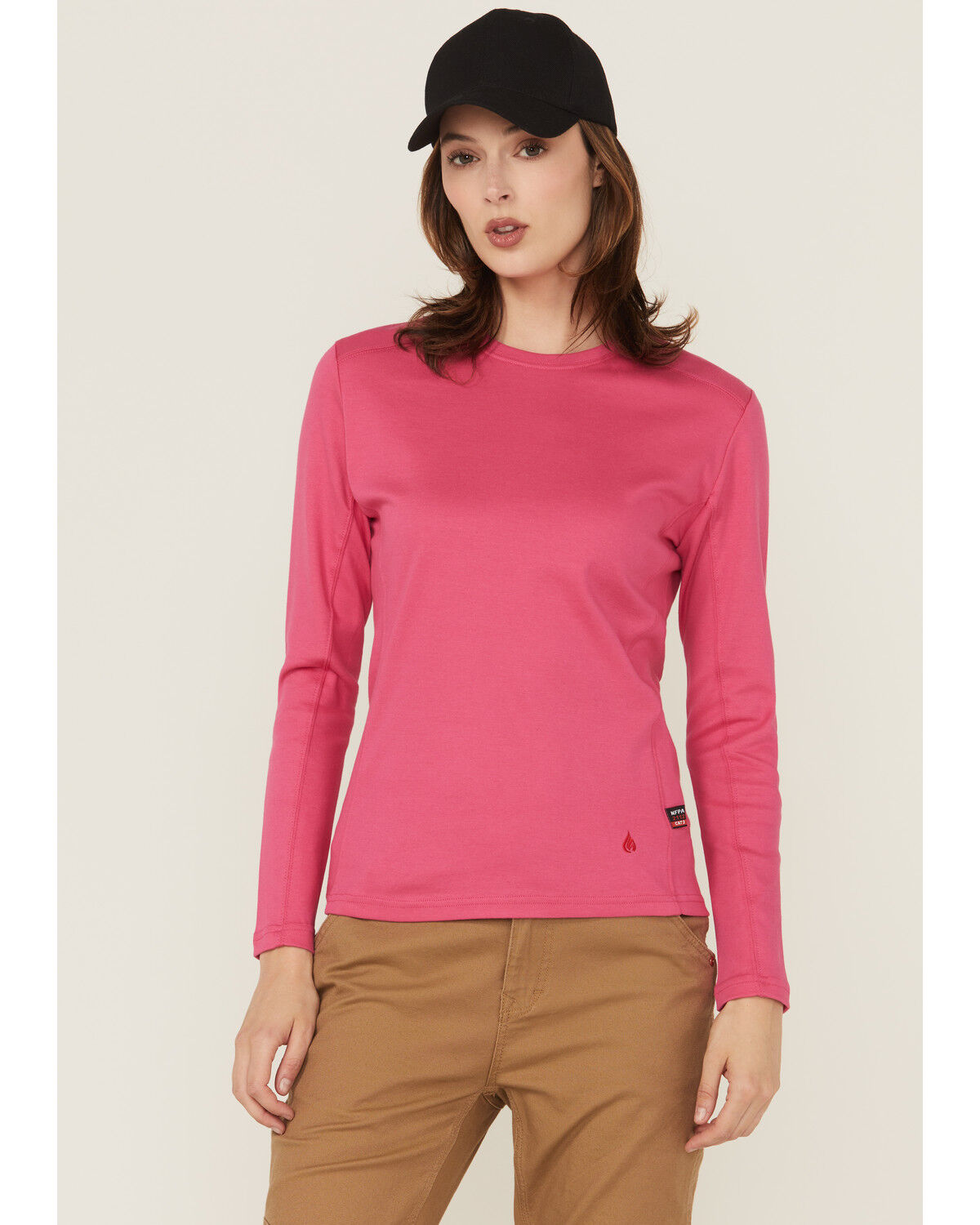 Image #1 - Forge Workwear Women's FR Solid Long Sleeve Work Shirt, Pink, hi-res