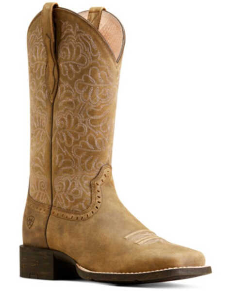 Ariat Women's Round Up Remuda Western Boots - Broad Square Toe, Sand, hi-res