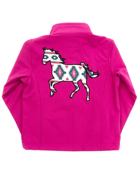 Image #3 - Shyanne Toddler Girls' Embroidered Southwestern Print Horse Softshell Jacket, Fuscia, hi-res