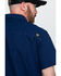 Image #5 - Hawx Men's Solid Yarn Dye Two Pocket Short Sleeve Work Shirt , Navy, hi-res