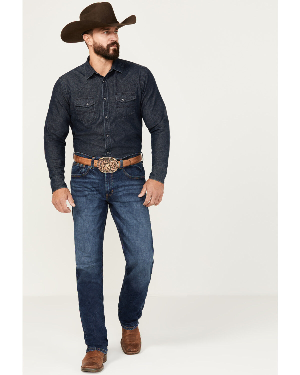 Image #1 - Wrangler Men's 20X Carlson Medium Wash Slim Straight Stretch Denim Jeans, Medium Wash, hi-res