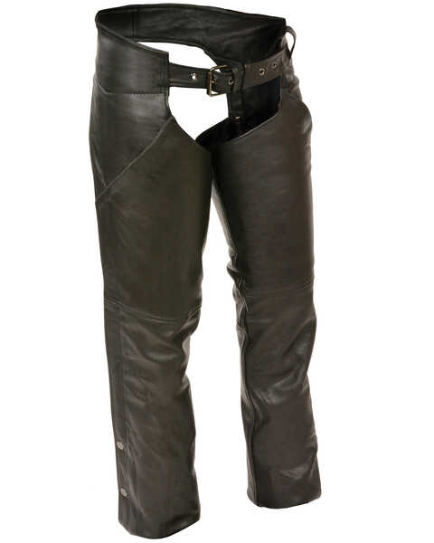 Image #1 - Milwaukee Leather Women's Hip Pocket Chaps - 5X, Black, hi-res