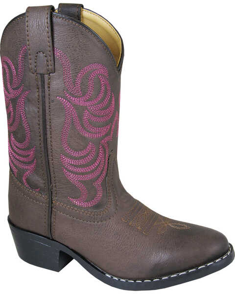 Image #1 - Smoky Mountain Girls' Monterey Western Boots - Round Toe , Brown, hi-res