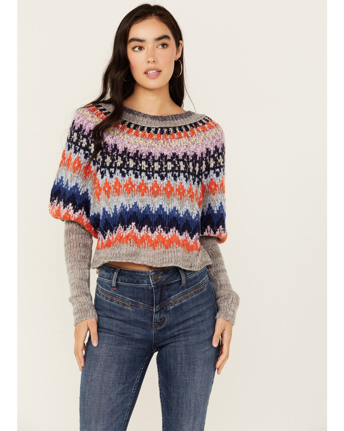 Image #1 - Free People Women's Home For The Holidays Sweater, Grey, hi-res