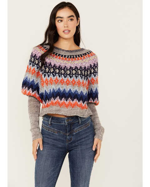 Image #1 - Free People Women's Home For The Holidays Sweater , Grey, hi-res