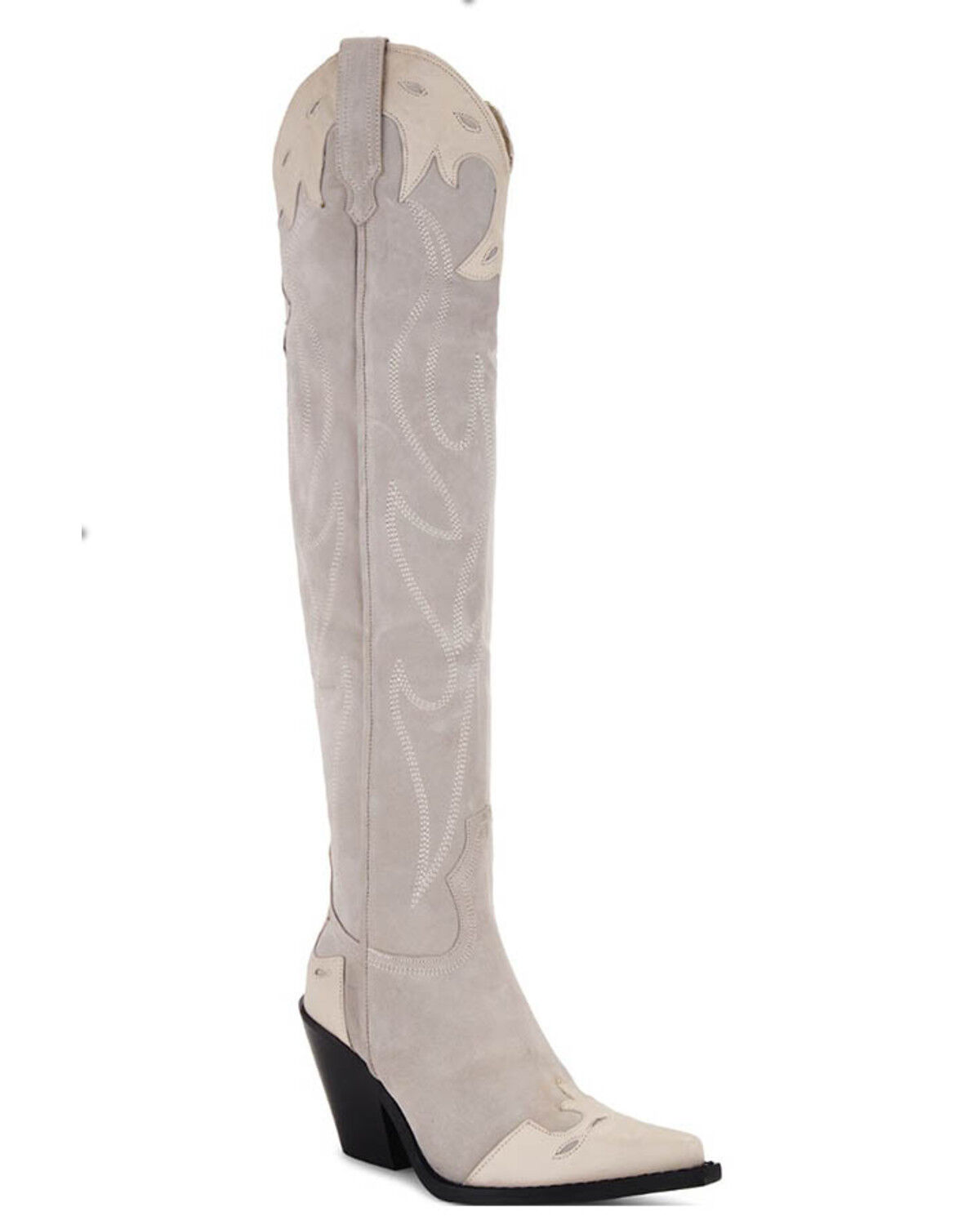 Image #1 - Free People Women's Wild West Suede Tall Western Boots - Snip Toe, Pink, hi-res