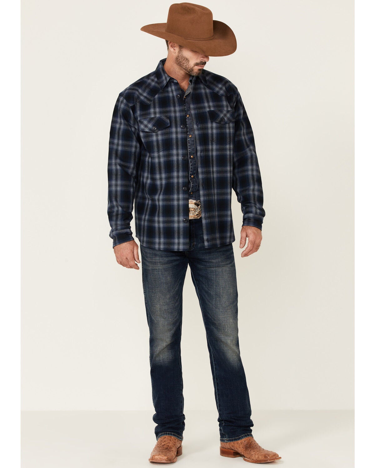 Image #2 - Cody James Men's Ice Cap Bonded Large Plaid Long Sleeve Button Down Western Flannel Shirt , , hi-res